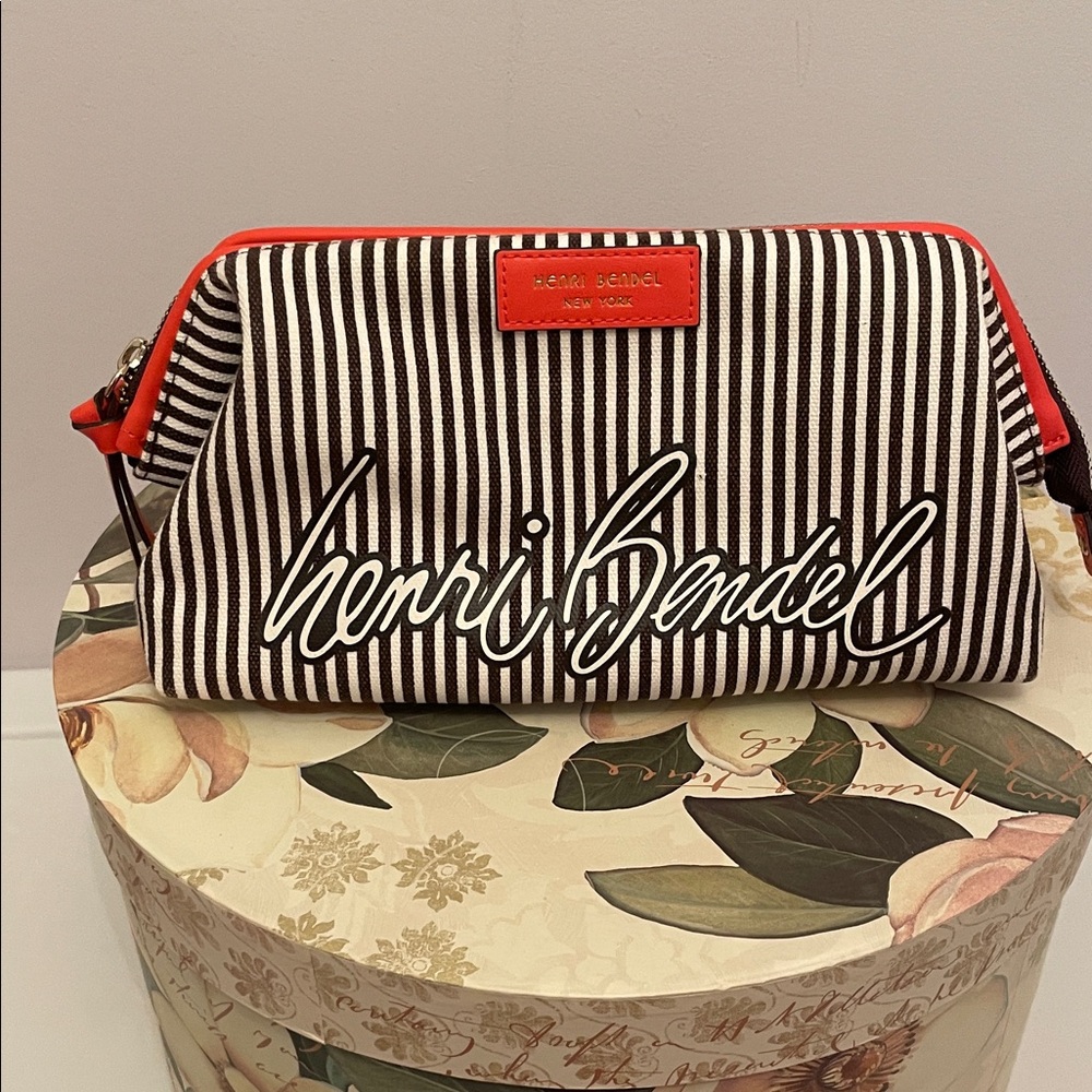 Henri Bendel Striped Large Cosmetic Bag